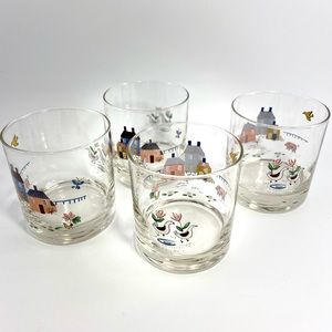 International Heartland Four (4) Juice Double Old Fashion Glasses